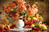 Pears, Apples & Floral Vase